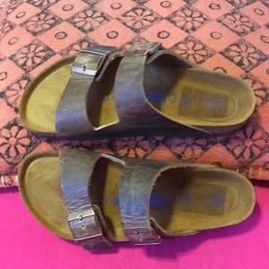 Birkenstock Arizona Distressed Brown NWT W size 9 40EU Softsole